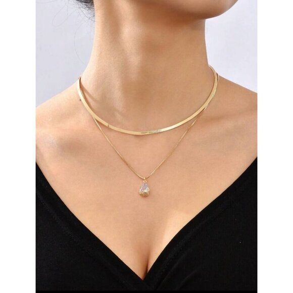 18K Gold Plated Stainless Steel Chain Necklace - Picture 3 of 4